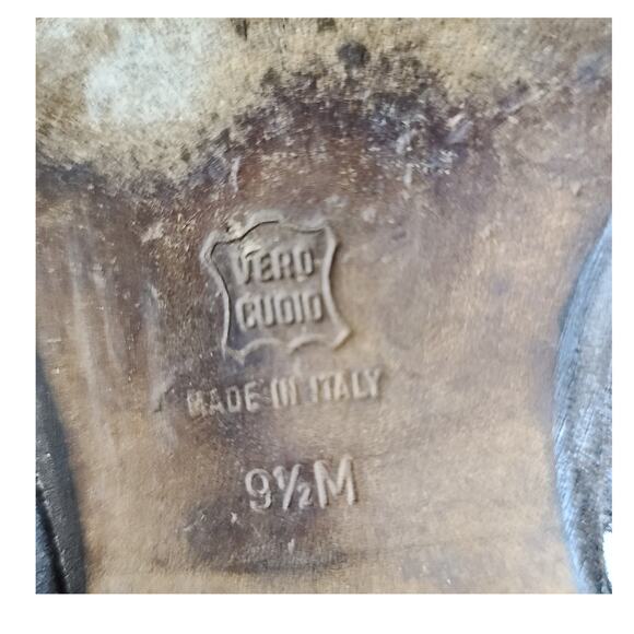 Donald J Pliner Brown Suede & Croc Leather Side Zip Buckle Stud Tall Boots 9 1/2 - Picture 5 of 6